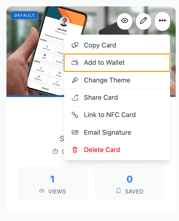 Scanning business card with phone